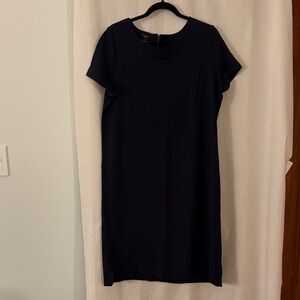 Classic Navy Blue Short Sleeve Shift Dress